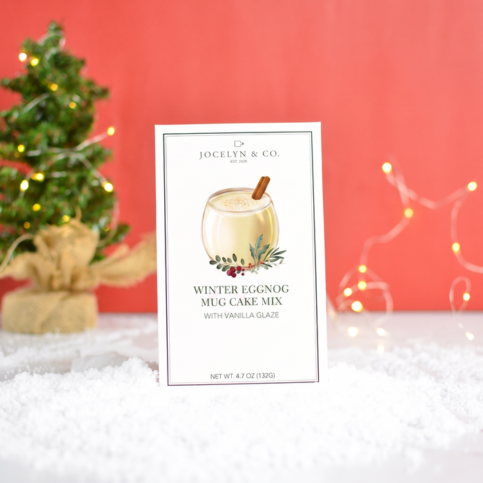 Winter Eggnog Mug Cake Mix with Vanilla Glaze