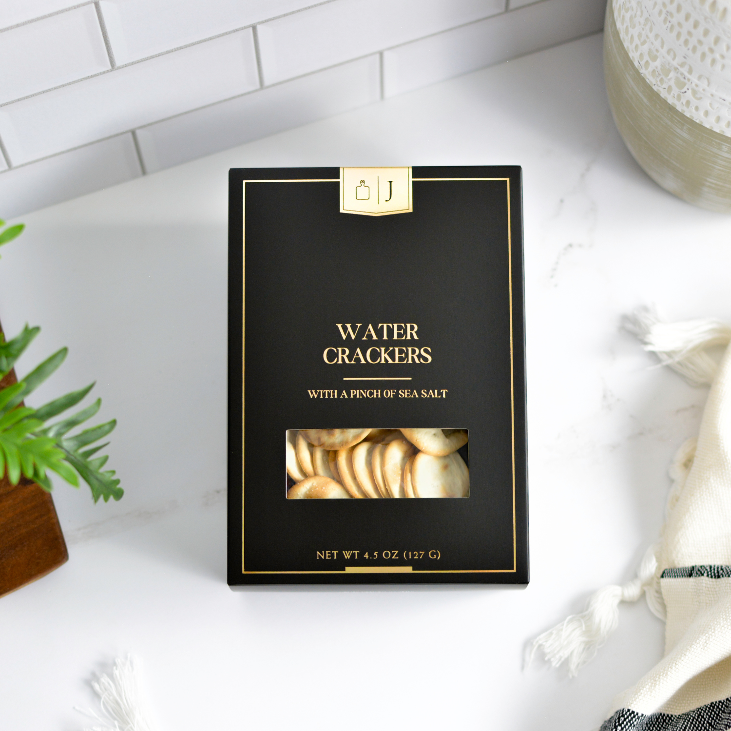Black & Gold Water Crackers